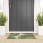 Retro Groove Minimalist Abstract in Olive Green Tones Welcome Mat Gallery Image 3