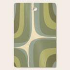 Retro Groove Minimalist Abstract in Olive Green Tones Cutting Board Gallery Image 1