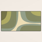 Retro Groove Minimalist Abstract in Olive Green Tones Desk Mat Gallery Image 3