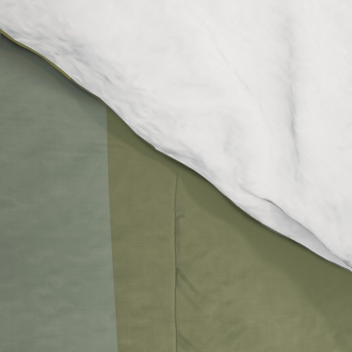 Retro Groove Minimalist Abstract in Olive Green Tones Comforter Gallery Image 4