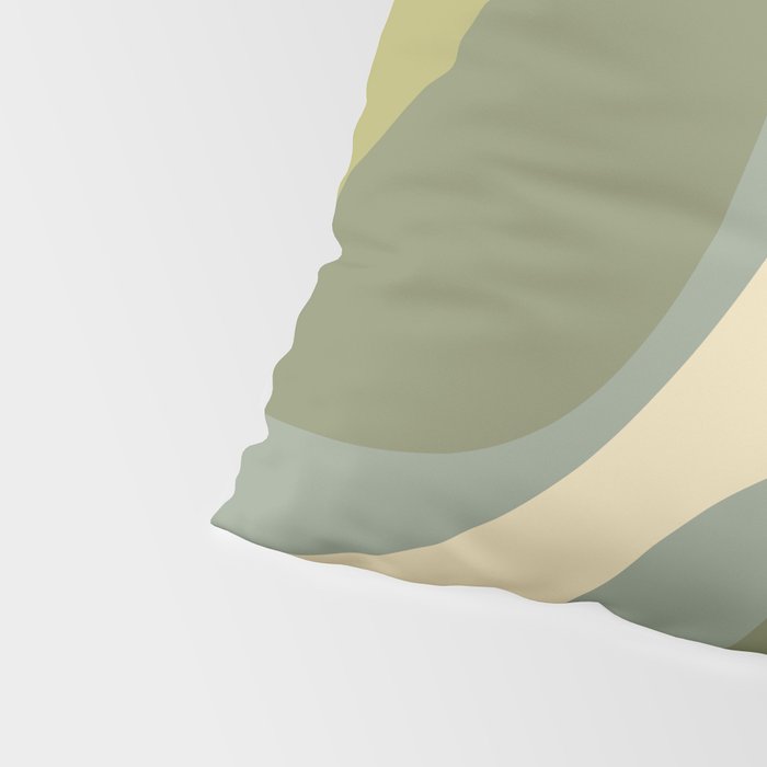 Retro Groove Minimalist Abstract in Olive Green Tones Pillow Sham Gallery Image 4