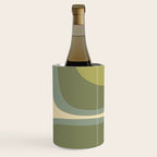 Retro Groove Minimalist Abstract in Olive Green Tones Wine Chiller Gallery Image 3