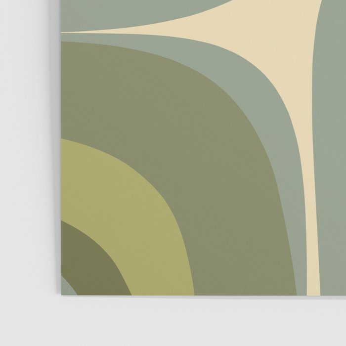 Retro Groove Minimalist Abstract in Olive Green Tones Poster Gallery Image 3
