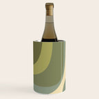 Retro Groove Minimalist Abstract in Olive Green Tones Wine Chiller Gallery Image 2