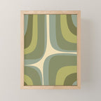 Retro Groove Minimalist Abstract in Olive Green Tones Mini Art Print Gallery Image 1