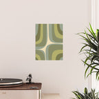 Retro Groove Minimalist Abstract in Olive Green Tones Poster Gallery Image 2