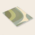 Retro Groove Minimalist Abstract in Olive Green Tones Notebook Gallery Image 3