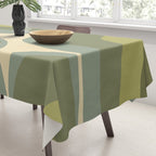Retro Groove Minimalist Abstract in Olive Green Tones Tablecloth Gallery Image 3