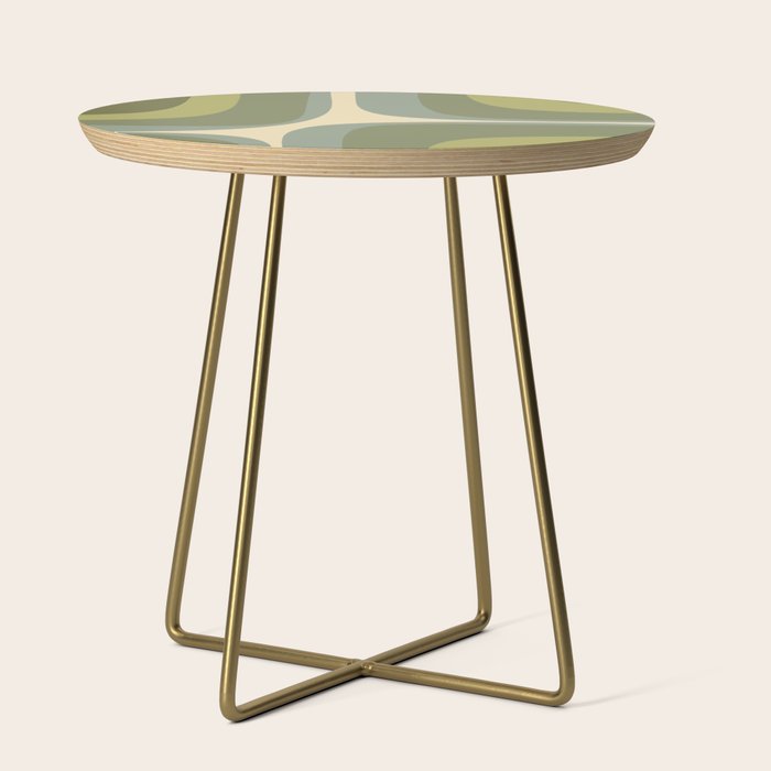 Retro Groove Minimalist Abstract in Olive Green Tones Side Table Gallery Image 1