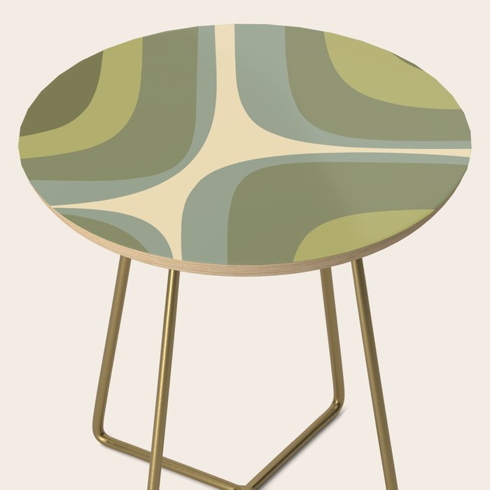 Retro Groove Minimalist Abstract in Olive Green Tones Side Table Gallery Image 2