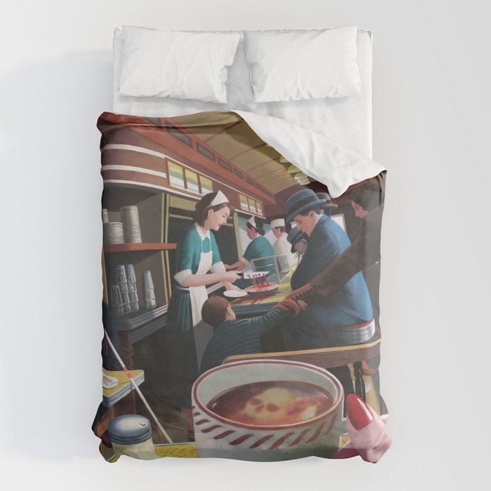 Blue Plate Special by Jeff Lee Johnson Duvet Cover Gallery Image 1