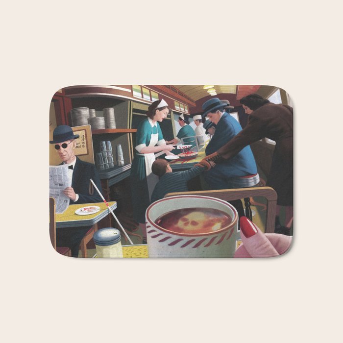 Blue Plate Special by Jeff Lee Johnson Bath Mat Gallery Image 1