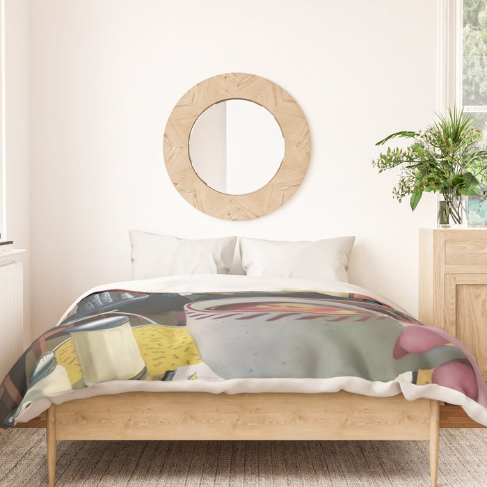 Blue Plate Special by Jeff Lee Johnson Duvet Cover Gallery Image 3