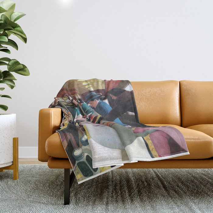 Blue Plate Special by Jeff Lee Johnson Throw Blanket Gallery Image 1