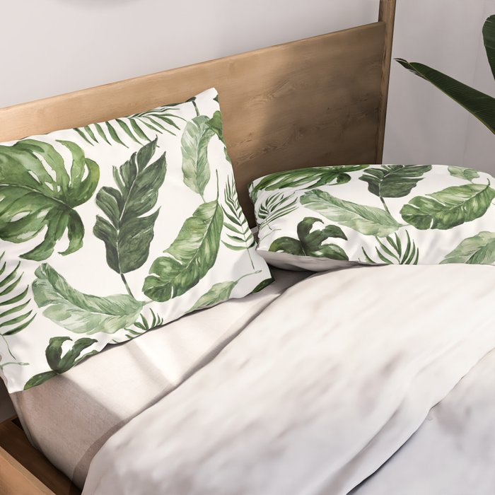 Tropical Leaf Pillow Sham Gallery Image 2