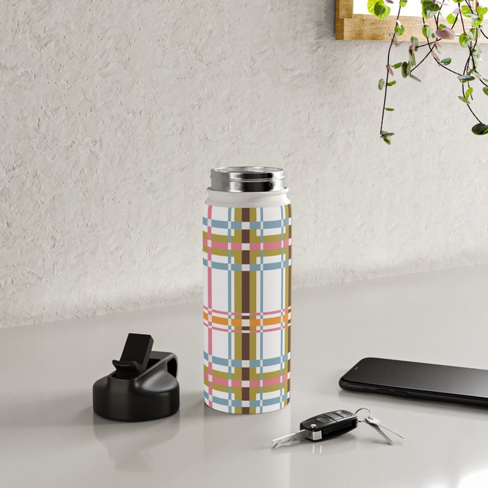 Bold Crosshatch Colorful Water Bottle Gallery Image 4