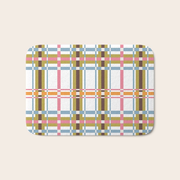 Bold Crosshatch Colorful Bath Mat Gallery Image 1