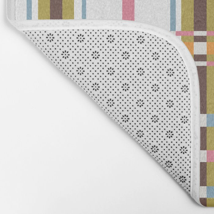 Bold Crosshatch Colorful Bath Mat Gallery Image 2