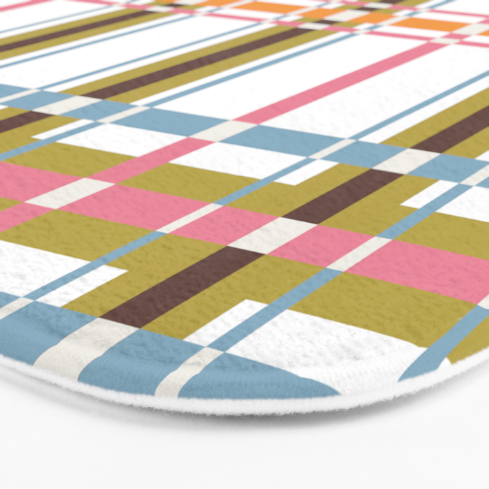 Bold Crosshatch Colorful Bath Mat Gallery Image 3