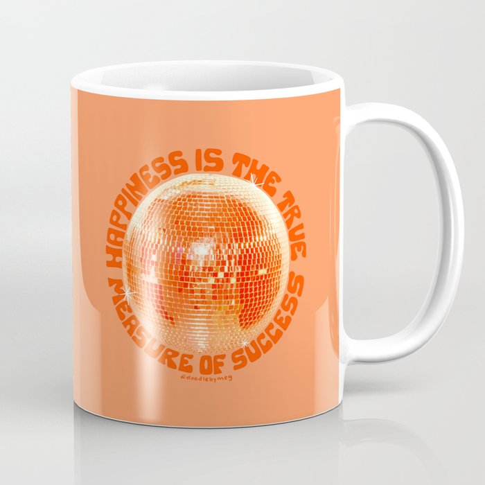 Happiness Is The True Measure of Success in Orange Coffee Mug Gallery Image 1