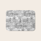 Edinburgh toile black white Bath Mat Gallery Image 1