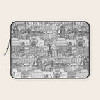 Edinburgh toile black white Laptop Sleeve Gallery Image 1