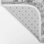 Edinburgh toile black white Bath Mat Gallery Image 2