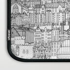 Edinburgh toile black white Laptop Sleeve Gallery Image 3