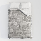 Edinburgh toile black white Duvet Cover Gallery Image 6