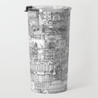 Edinburgh toile black white Travel Mug Gallery Image 3