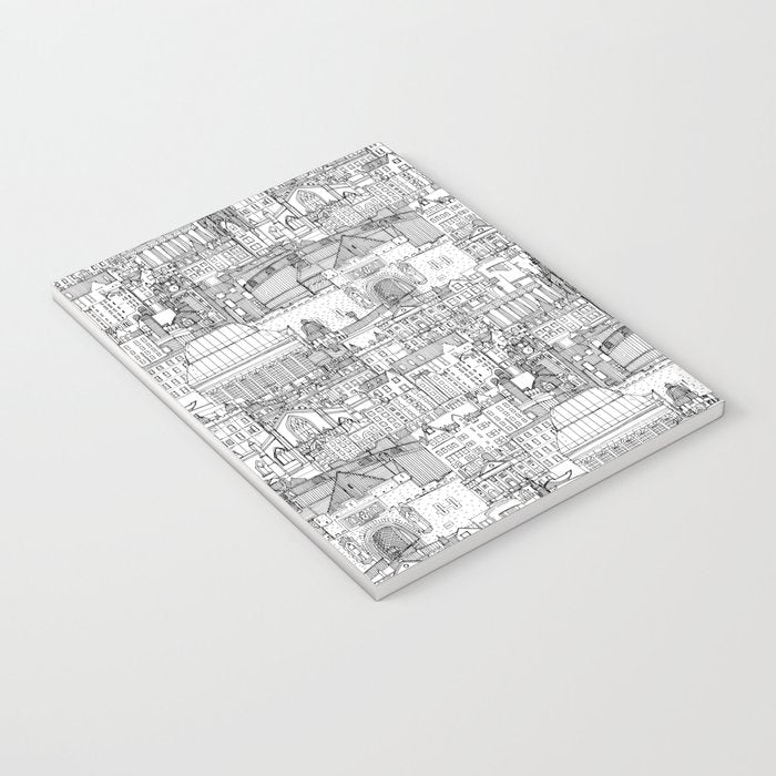 Edinburgh toile black white Notebook Gallery Image 3