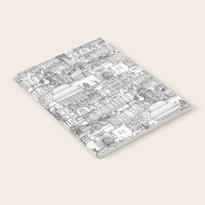 Edinburgh toile black white Notebook Gallery Image 2