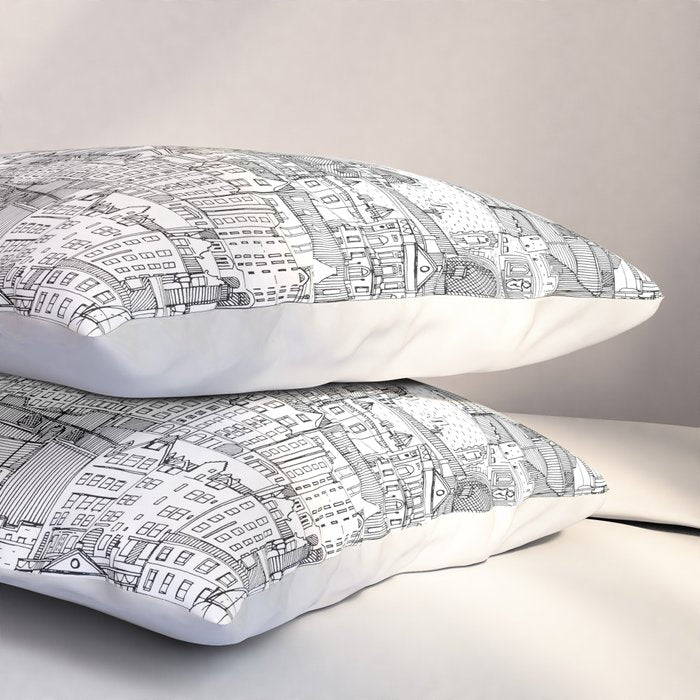Edinburgh toile black white Pillow Sham Gallery Image 3