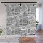 Edinburgh toile black white Wall Mural Gallery Image 1
