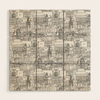 Edinburgh toile black white Wood Wall Art Gallery Image 1
