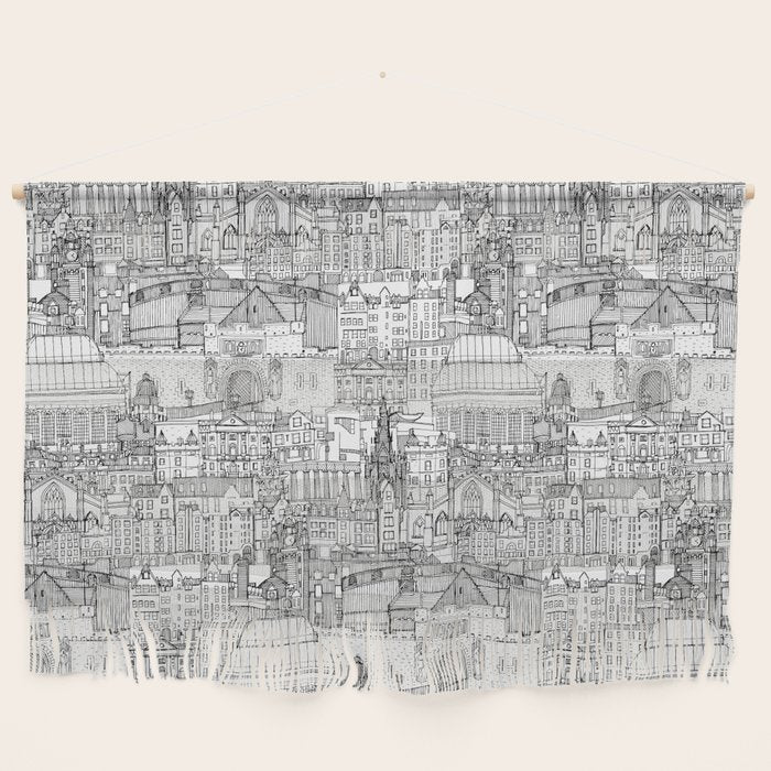 Edinburgh toile black white Wall Hanging Gallery Image 1