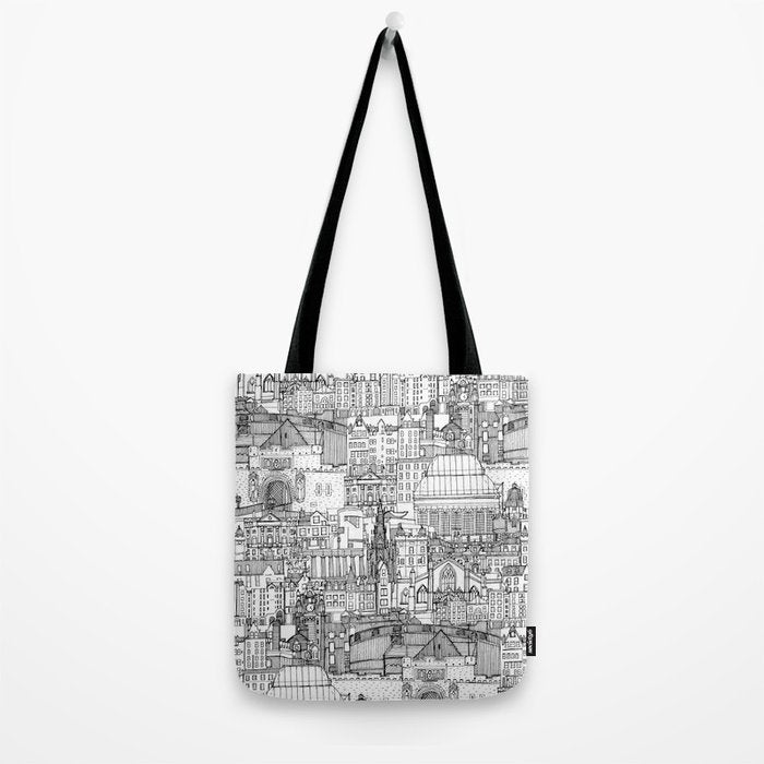 Edinburgh toile black white Tote Bag Gallery Image 2
