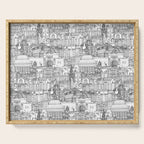 Edinburgh toile black white Serving Tray Gallery Image 1