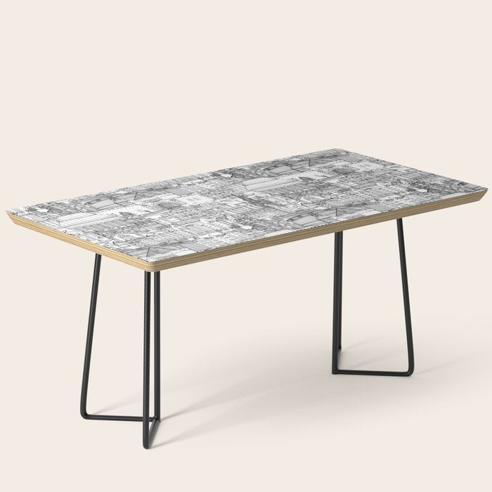 Edinburgh toile black white Coffee Table Gallery Image 1