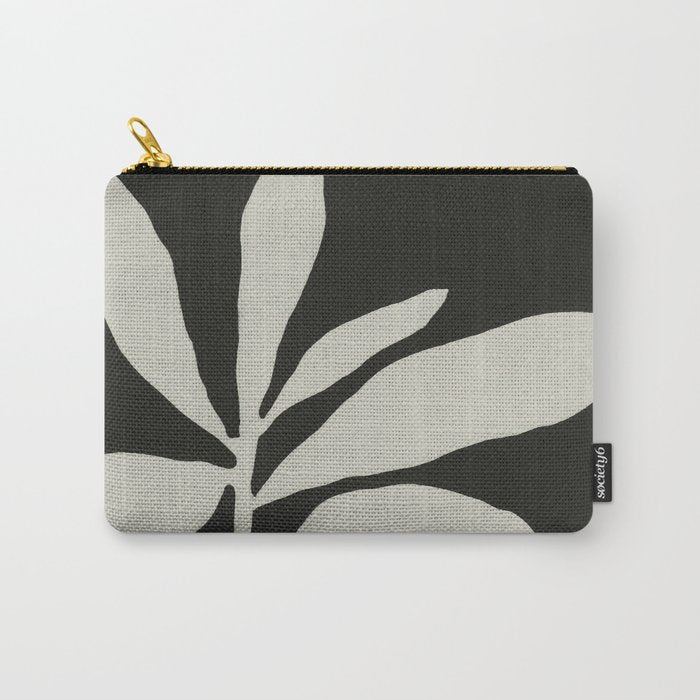 Linocut Branch #3 / White & Black Carry All Pouch Gallery Image 1