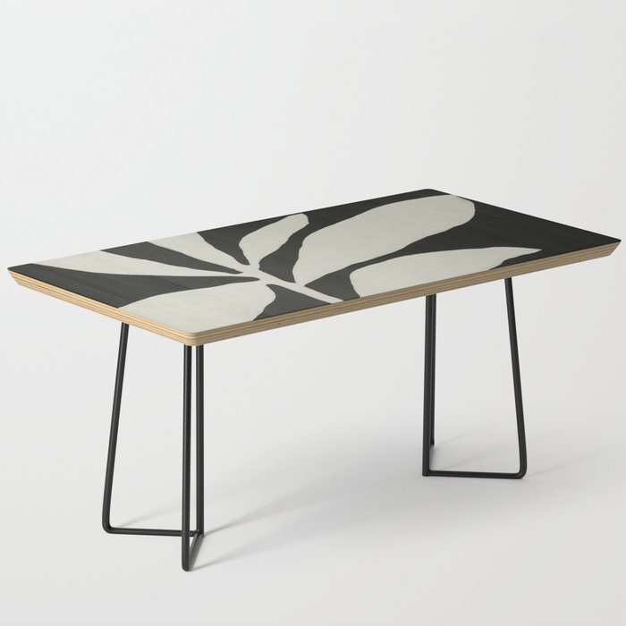 Linocut Branch #3 / White & Black Coffee Table Gallery Image 1