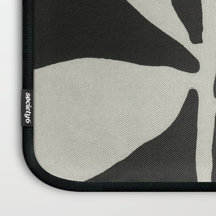 Linocut Branch #3 / White & Black Laptop Sleeve Gallery Image 3