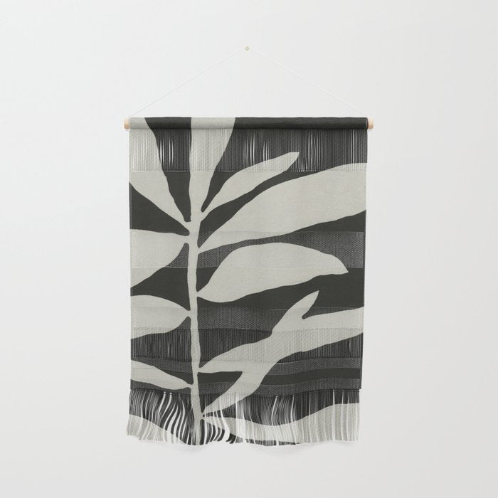 Linocut Branch #3 / White & Black Wall Hanging Gallery Image 1
