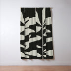 Linocut Branch #3 / White & Black Window Curtain Gallery Image 3