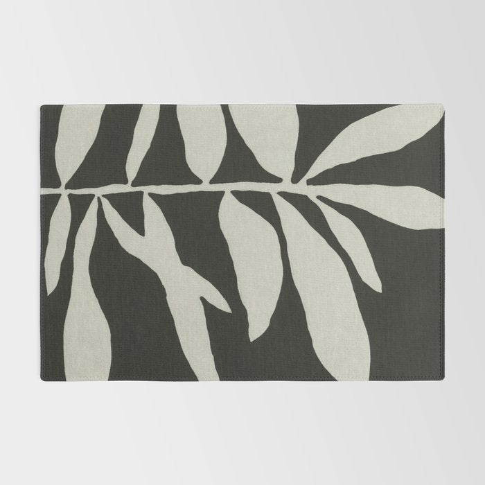Linocut Branch #3 / White & Black Rug Gallery Image 2