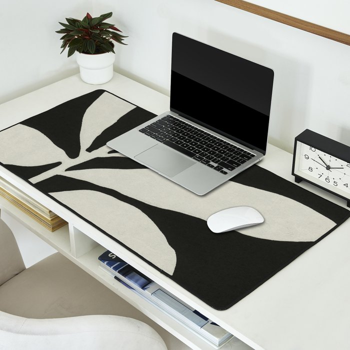 Linocut Branch #3 / White & Black Desk Mat Gallery Image 2