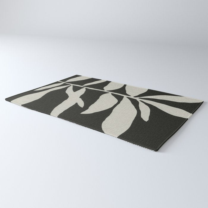 Linocut Branch #3 / White & Black Rug Gallery Image 3