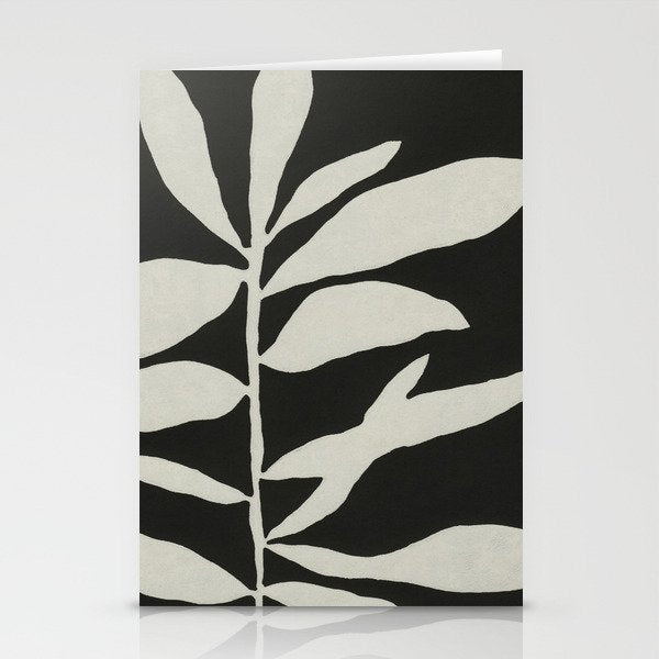 Linocut Branch #3 / White & Black Stationery Card Gallery Image 2