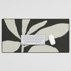 Linocut Branch #3 / White & Black Desk Mat Gallery Image 1