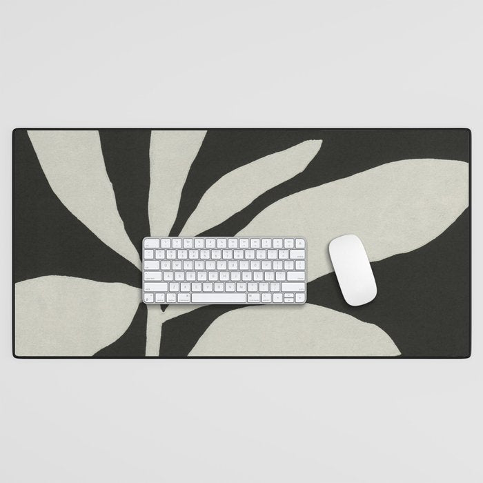 Linocut Branch #3 / White & Black Desk Mat Gallery Image 1